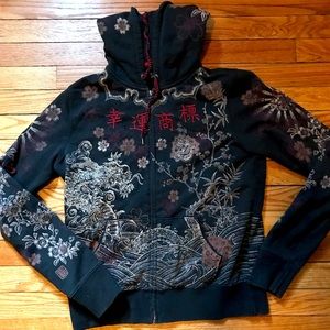 Vintage lucky zip up hoodie